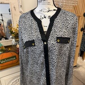 Jones New York Monochrome Button-Down Shirt